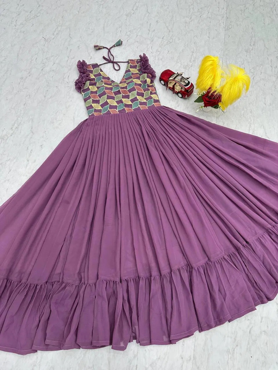 Pc 468 Faux Georgette With Heavy Embroidery Work Gown Wholesalers In Delhi